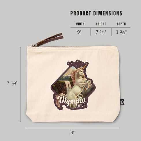 Lantern Press Olympia, Washington, I Believe, Unicorn, 100% Cotton Zipper Pouch, Travel Accessory, Go Bag in Saudi Arabia