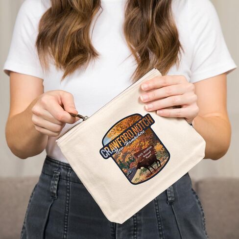 Lantern Press Crawford Notch, New Hampshire, White Mountain National Forest, New Hampshire, Scenic Byway and Moose, 100% Cotton Zipper Pouch, Travel Accessory, Go Bag in Saudi Arabia