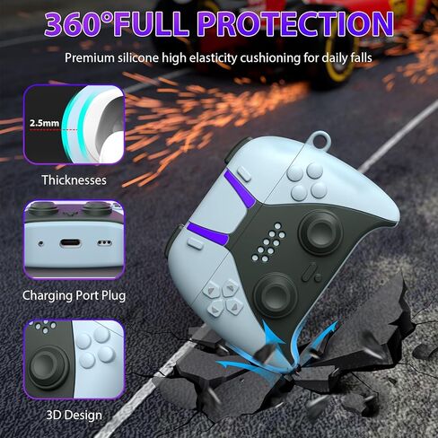 MOFREE AirPods Pro 2nd Generation Case Cover with Cleaner Kit, 3D Game Controller Design Soft Silicone Shock-Absorbing Protective Cover for Airpods Pro Case/AirPods Pro 2 Charging Case with Lanyard in Kuwait