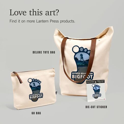 Lantern Press Olympia, Washington, Bigfoot, Footprint, 100% Cotton Zipper Pouch, Travel Accessory, Go Bag in Saudi Arabia