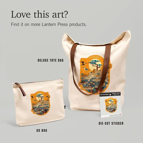 فانوس الصحافة مونتيري كاليفورنيا ، الحيوانات البحرية ، كيس سحاب القطن بنسبة 100 ٪ ، ملحق السفر ، GO BAG in Kuwait