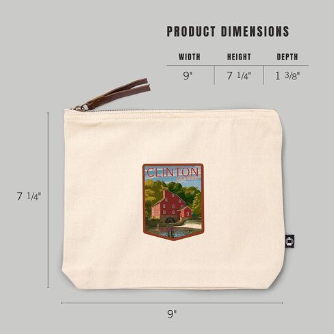 Lantern Press Clinton ، New Jersey ، 100 ٪ Cotton Zipper Pouch ، ملحق السفر ، Go Bag in Saudi Arabia