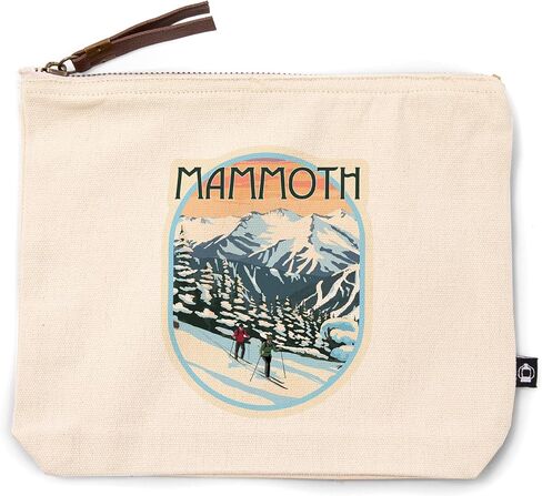 Mammoth, Winter Skiers, 100% Cotton Zipper Pouch, Travel Accessory, Go Bag in Saudi Arabia