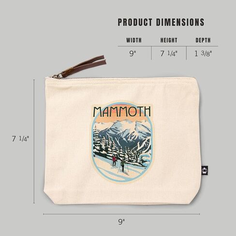 Mammoth, Winter Skiers, 100% Cotton Zipper Pouch, Travel Accessory, Go Bag in Saudi Arabia