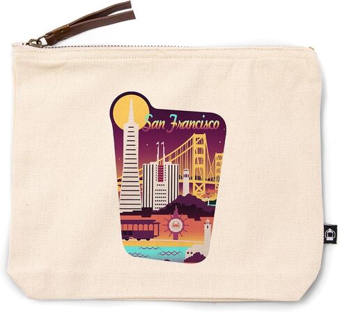 Lantern Press San Francisco, Retro Skyline Chromatic Series, 100% Cotton Zipper Pouch, Travel Accessory, Go Bag in Saudi Arabia
