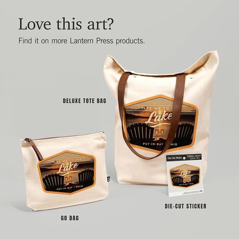 Lantern Press Put-in-Bay, Ohio, Take Me to The Lake, Sunset View, 100% Cotton Zipper Pouch, Travel Accessory, Go Bag in Saudi Arabia