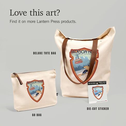 Lantern Press Jackson Hole, Wyoming, Grand Teton National Park, Skiing, 100% Cotton Zipper Pouch, Travel Accessory, Go Bag in Saudi Arabia