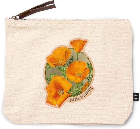 Lantern Press Sonora, California, Poppy Flowers, 100% Cotton Zipper Pouch, Travel Accessory, Go Bag in Saudi Arabia