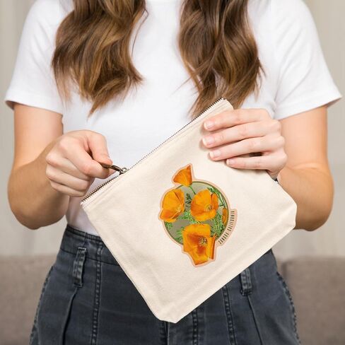 Lantern Press Sonora, California, Poppy Flowers, 100% Cotton Zipper Pouch, Travel Accessory, Go Bag in Saudi Arabia