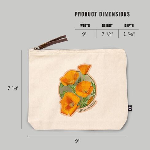 Lantern Press Sonora, California, Poppy Flowers, 100% Cotton Zipper Pouch, Travel Accessory, Go Bag in Saudi Arabia
