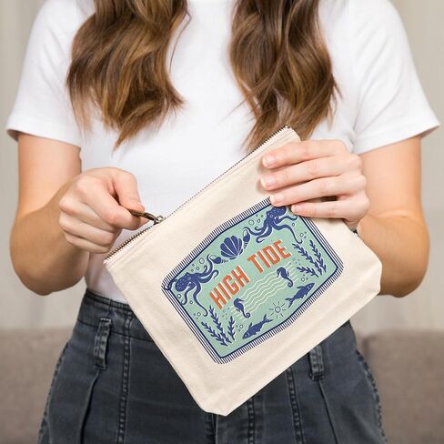 Lantern Press Dockside Series, High Tide, 100% Cotton Zipper Pouch, Travel Accessory, Go Bag in Saudi Arabia