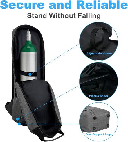 Portable Oxygen Tank Backpack Holder for Size D (M-15), Comfortable Medical Oxygen Cylinder Backpack Bag with Durable Straps, Size JD (M-22) Oxygen Bag for Travel - Easy to Carry (Black) in Kuwait