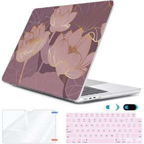 Compatible with MacBook Air 15 inch Case M3 M2 with Retina Display &Touch ID 2023 2024 Release A3114 A2941 Model, Plastic Laptop Hard Shell+Keyboard Cover+Screen Protector+Webcam Cover, Smile
