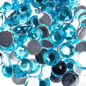 John Bead 1000 Pieces 6mm (SS28), Black AB, Acrylic Round Flat Back Rhinestones for Jewelry Making, DIY Crafts, Nail Art, Face Makeup, Clothes in Kuwait