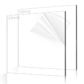 Clear Acrylic Sheet Cast Plexiglass 20"×24" Square Panel 1/8"(3mm) Thick,Laser Engraved Plastic Sheet,Easy to Cut,With Double-Sided Protective Film for Signs, DIY Display Projects, Craft,2Piece
