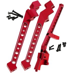 Rear Chassis Brace Upgrades Part for 1/8 Sledge 4WD #95076-4, 3pcs Aluminum Alloy Rear Chassis Brace Hops up for Sledge Monster Truck RC Car #95076-4,Replace #9521, Red