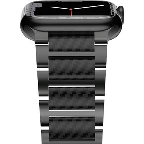 iiteeology Carbon Band Compatible with Apple Watch 49/45/44/42mm 41/40/ 38mm, Women Men Light Genuine Carbon Fiber Band for iWatch Ultra 2/Ultra/Series 9 8 7 6 5 4 3 2 1