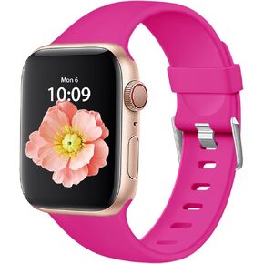 متوافق مع سوار ساعة Apple مقاس 38 مم 40 مم 41 مم 42 مم 44 مم 45 مم، حزام بديل رياضي من السيليكون الناعم متوافق مع سلسلة iWatch SE/7/6/5/4/3/2/1 للنساء والرجال in Saudi Arabia