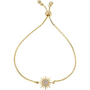 Ettika 18K Gold Plated Bracelet for Women | Adjustable Slider | Eclipse Crystal Bracelet Jewelry | Great Gift