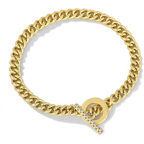 18K Gold Plated Heart Charms Bracelets for Girls, Gold Chain Bracelets Cute Bangle Bracelet for Women Cubic Zirconia Link Bracelet Valentine's Gifts