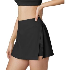 altiland Women's High Waisted Athletic Golf Side-Slit Tennis Skirts with Built in Shorts and Pockets