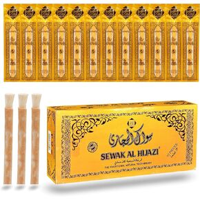 Pack of 12 Miswak Sticks Natural Toothbrush for Teeth Whitening, Oral Health & Fresh Breath, Siwak Stick Organic Wooden Vacuum Sealed Tooth Brush, Miswak Sticks for Teeth مسواك