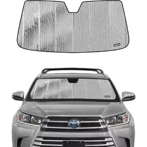 Windshield Sun Shade for 2014-2019 Toyota Highlander, Custom Fit Front Window Shade - Premium Folding Sunshade