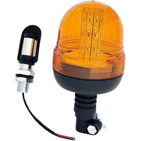 12V DC LED Emergency Flashing Amber Rotating Beacon Strobe Lights for Tractor Forklift Truck Tractor Snow Plow