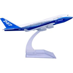 Diecast Airplanes 1:400 Scale Model Plane B747 Model Airplane Metal Alloy Model for Decoration and Gift (blue)