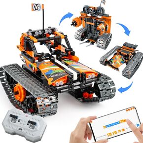Building Toys Boys STEM Gifts for Kids 8-12 Year Old Remote & APP Control Tracked Car Robot Tank Kit - Programmable Educational Projects Set for Age 6 7 8 9 10 11 12+ Boys & Girls