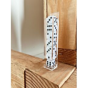 Beer Die Snappa Acrylic Dice Dispenser Holder Box + 7 White Playing Die + Screws Casino Game Nights (1pk + 7 Dice, Clear)