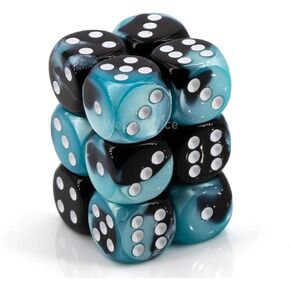DND Dice Set-Chessex D&D Dice-16mm Gemini Black, Shell, and White Plastic Polyhedral Dice Set-Dungeons and Dragons Dice Includes 12 Dice – D6, Various (CHX26646)