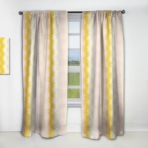 Curtains 'Retro Abstract Design IV' Curtains for Bedroom, Curtains for Living Room, Curtains & Drapes - Thermal Insulated - Single Panel-52x84