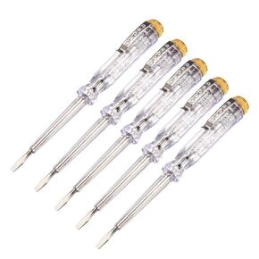 uxcell Voltage Tester AC 100-500V with 3mm Slotted Screwdriver with Clip for Circuit Test, Clear, Pack of 3