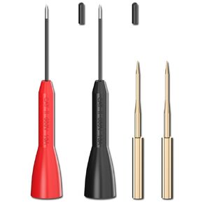 Goupchn Test Probe Set 2PCS 600V/10A Non-Destructive Back Probes and 2PCS Gold-Plated Precision Sharp Probes for 2mm Multimeter Leads Electrical Testing