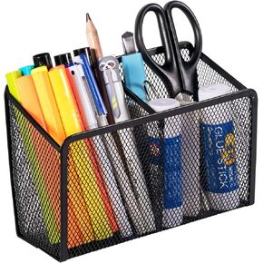 حامل أكواب القلم المغناطيسي، منظم خزانة لأقلام السبورة البيضاء، مقصورتين واسعتين لعلامات المسح الجاف، سلة تخزين شبكية للمكتب المنزلي والمدرسة in Kuwait