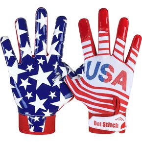 Football gloves American flag football receiver gloves men silicone grip football receiver gloves youth usa flag football receiver gloves youth football receiving gloves for men adult & unisex.