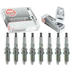 8 pc NGK V-Power Spark Plugs compatible with Dodge Ram 1500 4.7L V8 2002-2007