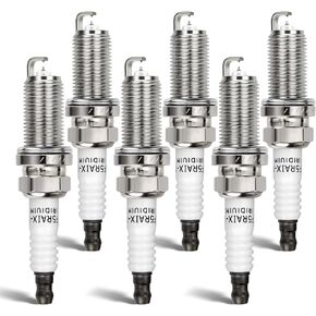 6PCS 224018H515 Double Iridium Spark Plug For Infiniti I35 QX4/Nissan Altima Frontier Maxima Murano Pathfinder Quest Xterra/RAM 2500 3500 4500 5500/TOYOTA/HYUNDAI/KIA Replaces # 6376 6708 LFR5AIX-11