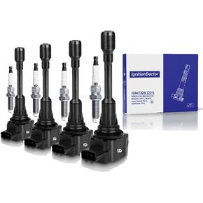Spark Plugs and Coil Packs of 4. Compatible with Select 2004-2018, Nissan Altima, Versa, Sentra, Rogue, Cube, QX60, NV200, 2.5L, 2.0L, 1.8L,1.6L, UF549 & 9029 (Ignition Coil Pack of 4)