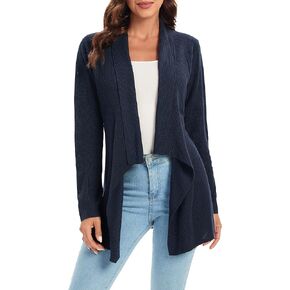 Urban CoCo Women's 2023 Fall Long Sleeve Knit Sweater Cardigan Open Front
