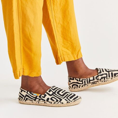 Ubuntu Life Afridrilles - حذاء قماشي نسائي أفريقي مصنوع من الجوت الطبيعي والقطن، حذاء قماشي سهل الارتداء مصنوع يدويًا للنساء، مقاسات 6-11 in Kuwait