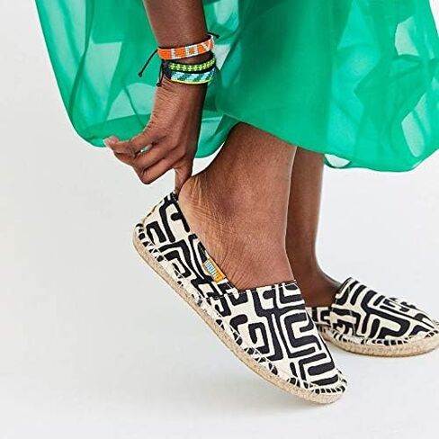 Ubuntu Life Afridrilles - حذاء قماشي نسائي أفريقي مصنوع من الجوت الطبيعي والقطن، حذاء قماشي سهل الارتداء مصنوع يدويًا للنساء، مقاسات 6-11 in Kuwait