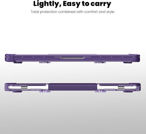 حافظة CISSOOK لجهاز MacBook Air 13 بوصة 2021 2020 2019 2018 الإصدار A2337 M1 A2179 A1932، غطاء صلب واقٍ عالي التحمل مقاوم للصدمات مع مسند قابل للطي لجهاز MacBook Air 13 مع معرف اللمس، أرجواني in Saudi Arabia