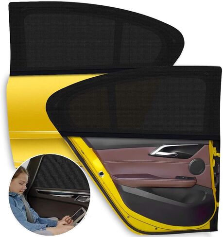 T Tersely 2 Packs Window Sock【No need adhesive tapes】Car Window Sun Shade Breathable Elastic Mesh Car Rear Side Window Shade-Universal Fit for Most of Cars-Protect Kids from The Sun-Cover Full Windows in Saudi Arabia