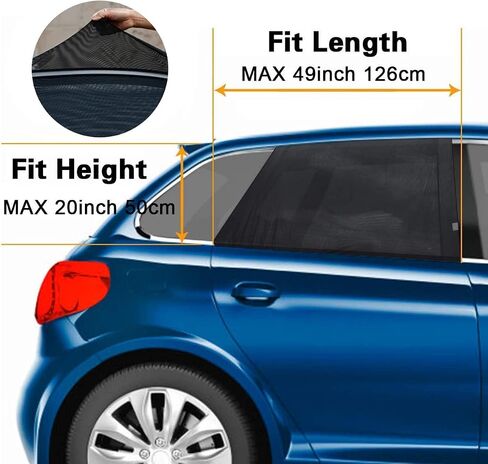 T Tersely 2 Packs Window Sock【No need adhesive tapes】Car Window Sun Shade Breathable Elastic Mesh Car Rear Side Window Shade-Universal Fit for Most of Cars-Protect Kids from The Sun-Cover Full Windows in Saudi Arabia