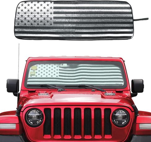 Savadicar Windshield Sun Shade for 2018-2024 Jeep Wrangler JL JLU & Gladiator JT, Sunshades Heat Shield, Aluminum Foil Triple Laminate Structure, Silver in Saudi Arabia