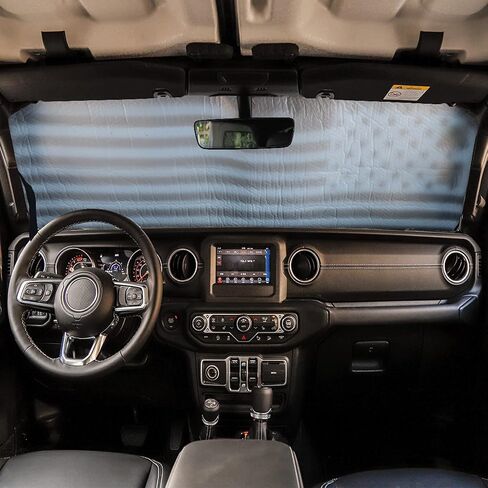 Savadicar Windshield Sun Shade for 2018-2024 Jeep Wrangler JL JLU & Gladiator JT, Sunshades Heat Shield, Aluminum Foil Triple Laminate Structure, Silver in Saudi Arabia