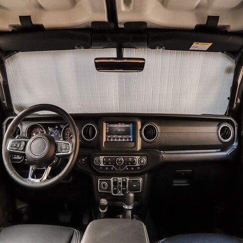 Savadicar Windshield Sun Shade for 2018-2024 Jeep Wrangler JL JLU & Gladiator JT, Sunshades Heat Shield, Aluminum Foil Triple Laminate Structure, Silver in Saudi Arabia