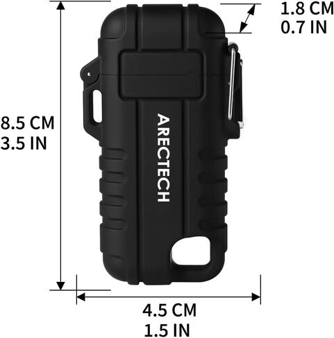 ARECTECH Electric Lighter Rechargeable Arc Lighter, Waterproof Plasma Lighter with Flexible Neck,Windproof Lighter Flameless for Candle Outdoor Camping (Black) in Saudi Arabia